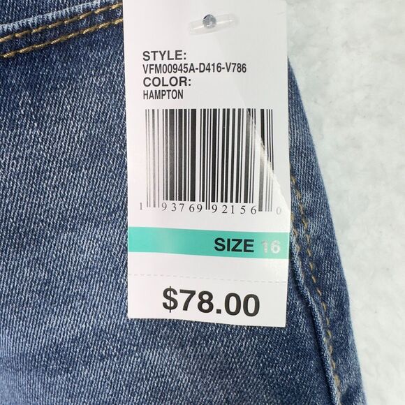 Curve Appeal Jeans High Rise Wide Leg 16/33 Hampton Blue Tummy Tucking Tech NWT - Picture 3 of 16